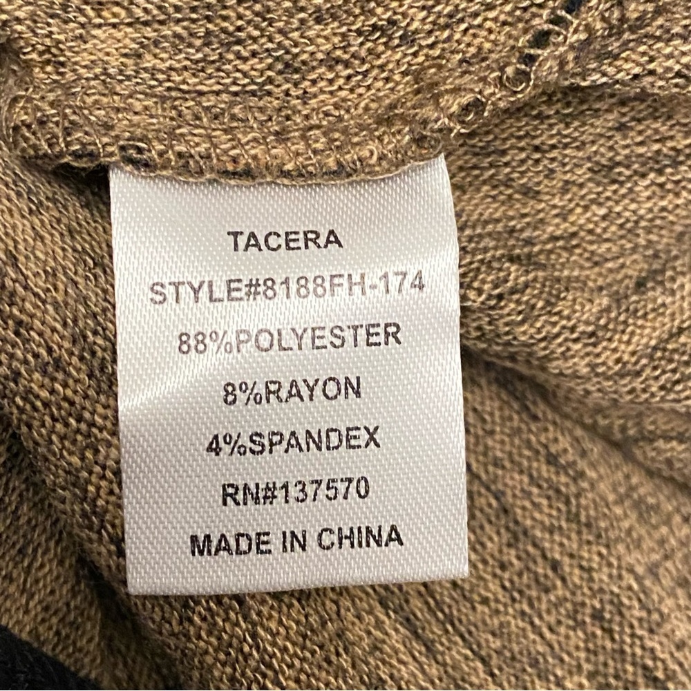 TACERA Women’s Brown Taupe Pullover Long Sleeves Attached Necklace Dress Medium. - Picture 5 of 8